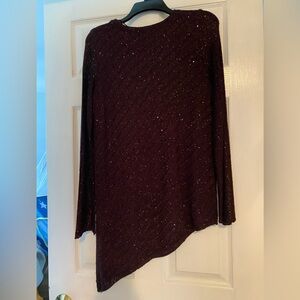 Apt. 9 Burgundy Asymmetrical Blouse